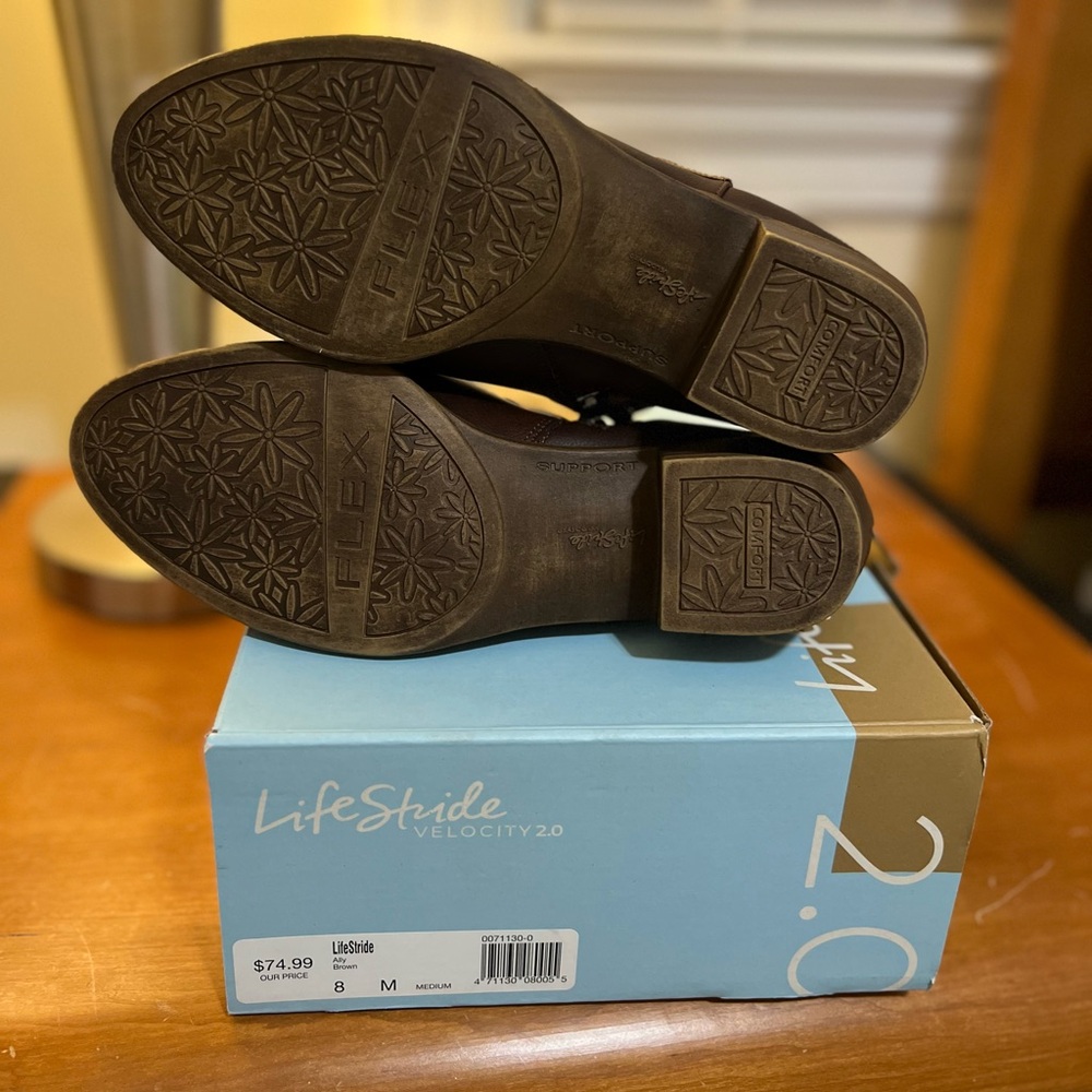 Life Stride Brown Ankle Boots - Picture 3 of 5